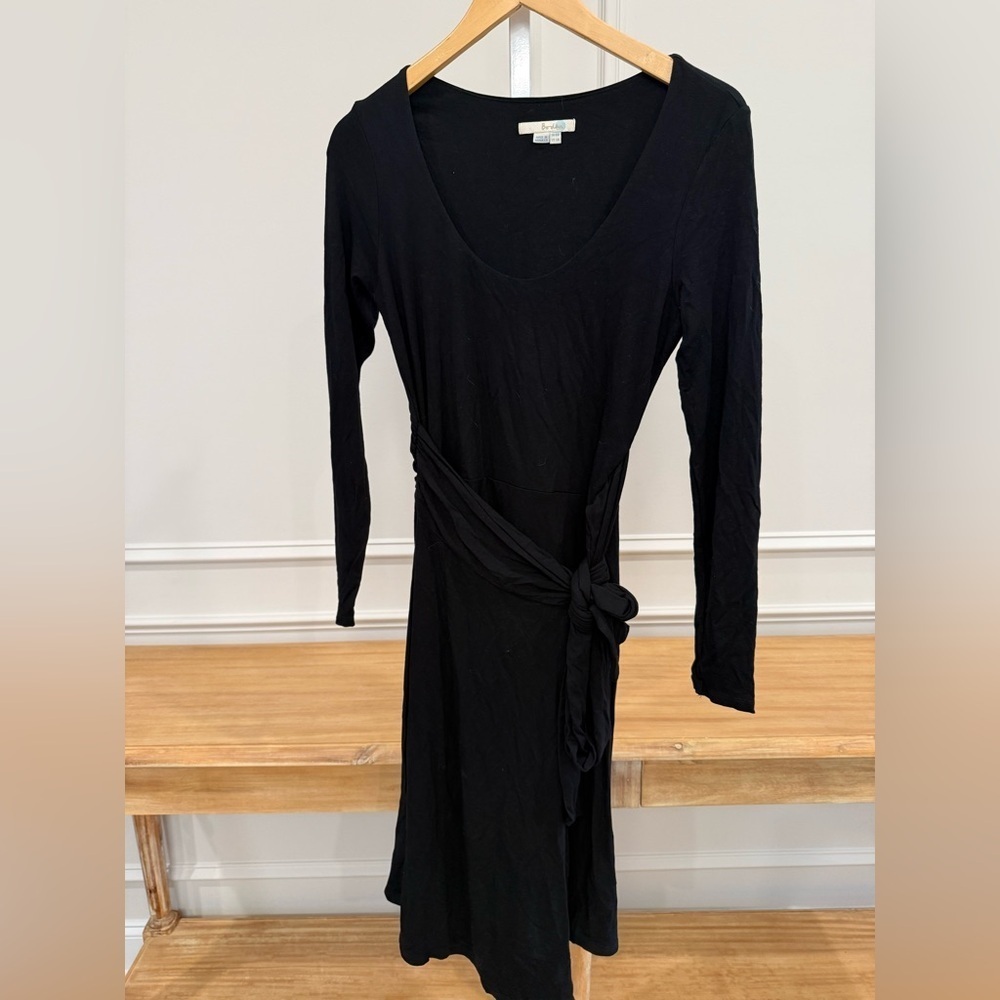 Boden Black Long Sleeve Wrap Dress